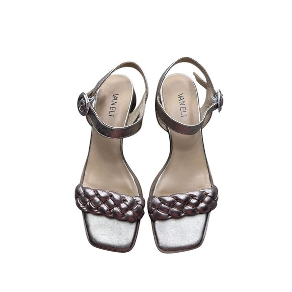 Vaneli Womens Metallic Braided Leather Sandals 9.5M - Picture 6 of 9